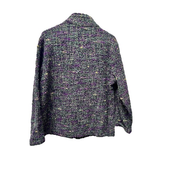Chico's Design Boucle Bomber Jacket Women's Size 1 Wool Blend Multi-Color Zip - Picture 5 of 5